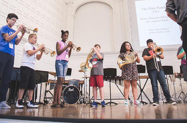 New haven students performing in Morse Recital Hall